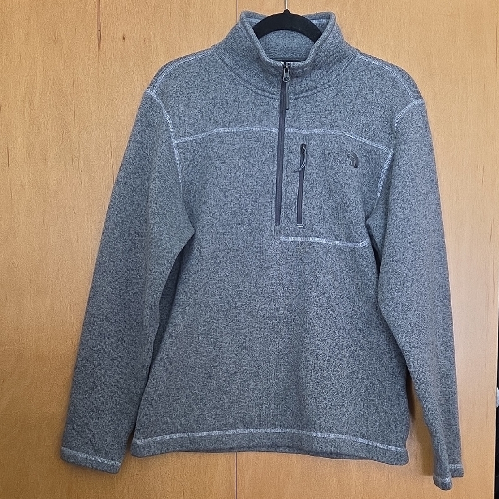 Mens The North Face Gray Half Zip Size Medium Fleece Winter Warm Gorpcore